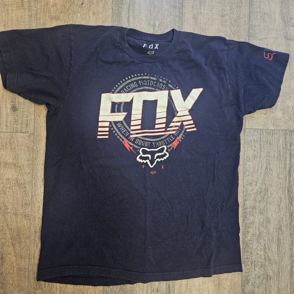 Fox Racing Navy Cotton Tee with Logo